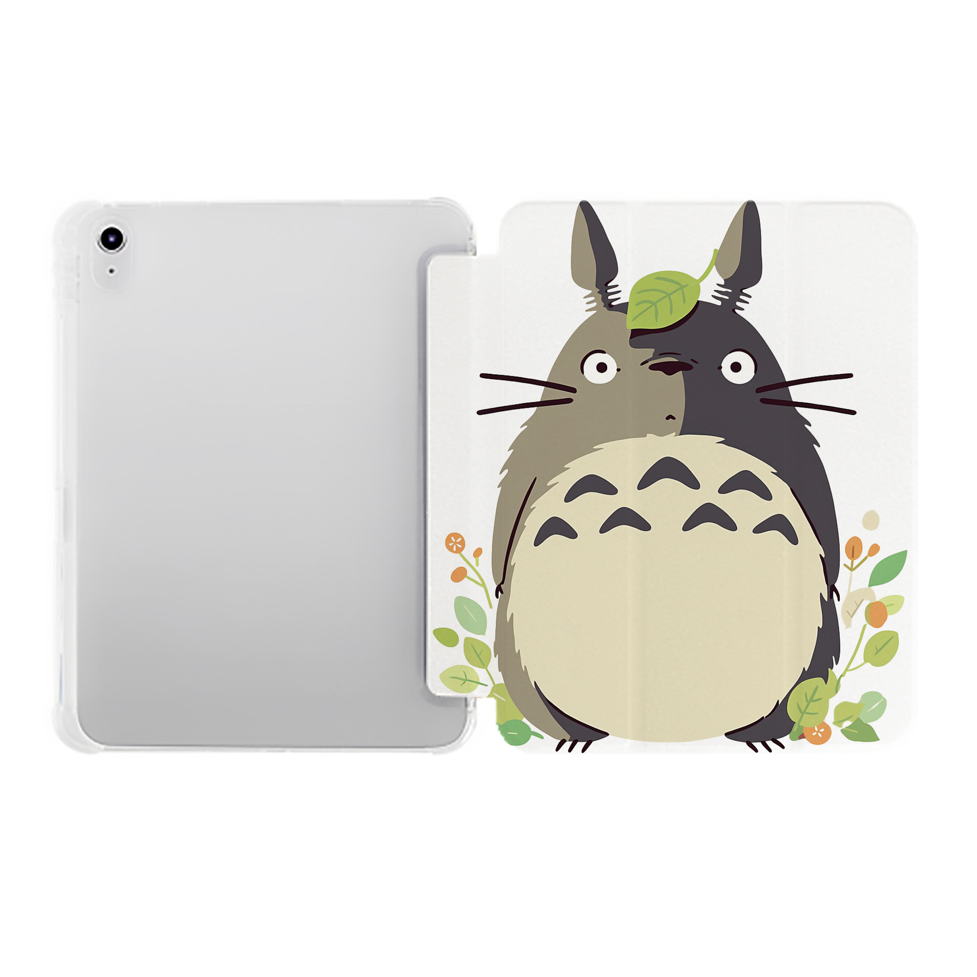 （画像用） となりのトトロ 草壁メイ 草壁サツキ My Neighbor Totoro Satsuki Kusakabe Mei Kusakabe IPad ケース ペン収納付き 三つ折りスタンド PUレザー×シリコン 対応機種9.5/10.5/10.9インチ